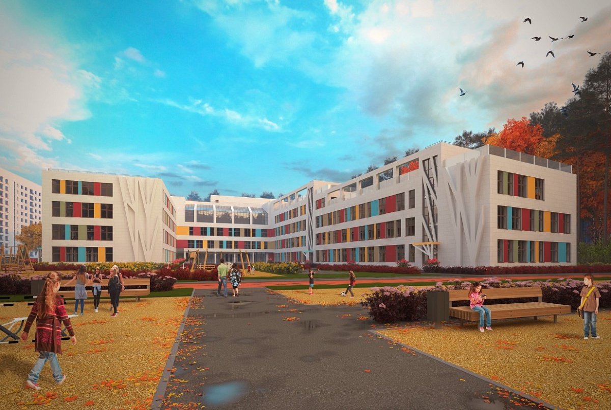Началось строительство 3-5 этажей школы в деревне Ватутинки