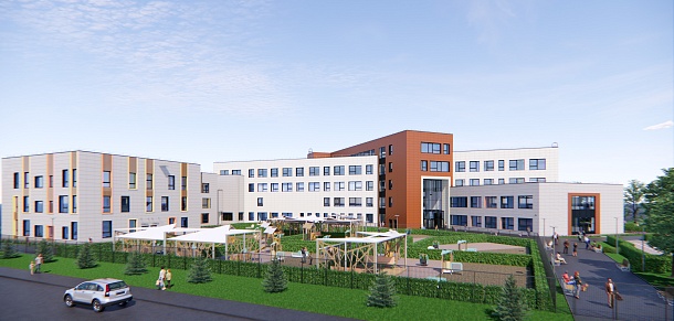 Учебный корпус на 550 мест с дошкольным отделением на 225 мест