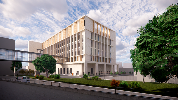 Флагманский центр с вертолетной площадкой на территории «НИИ СП им. Н.В. Склифосовского»