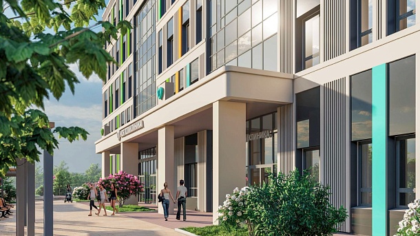 Детско-взрослая поликлиника на 320 посещений в смену с постом скорой медицинской помощи на 2 машиноместа