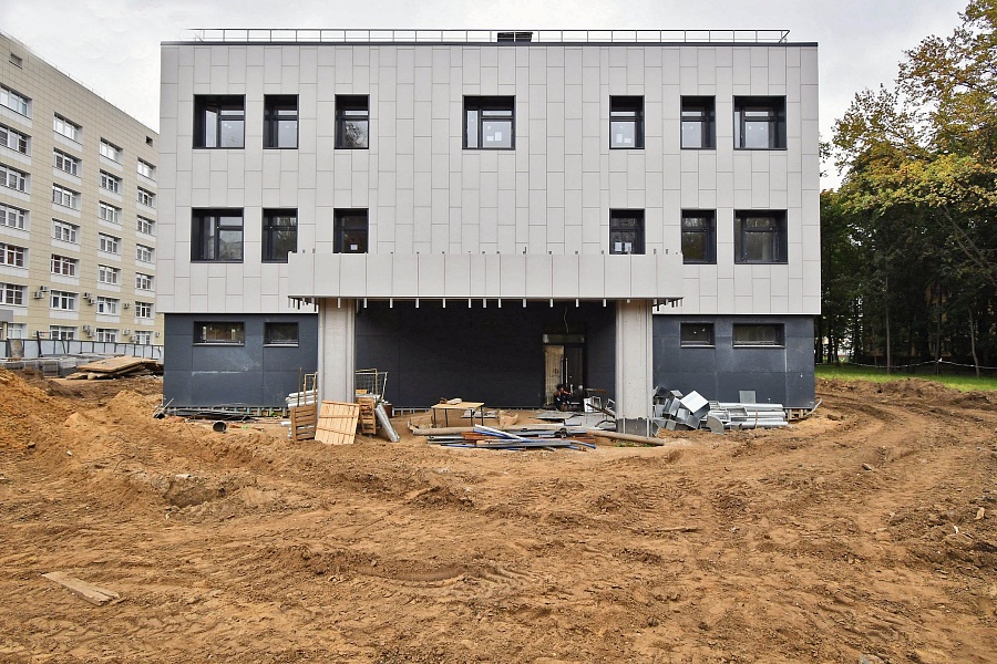 Устройство фасадов и остекление завершено