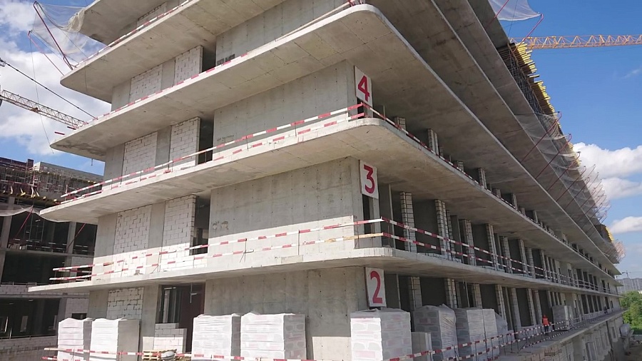 Устройство монолитных конструкций шестого этажа основного корпуса 